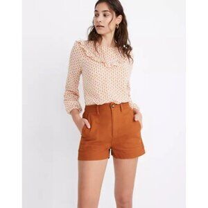 Madewell High Rise Camp Shorts Auburn Orange Womens Size M